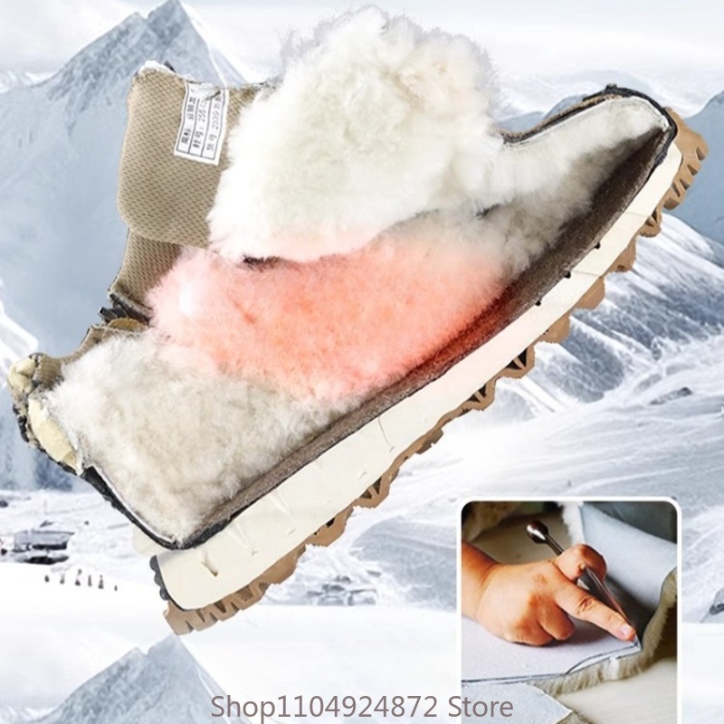 Winter Warm Wool Cotton Shoes  - Outdoor Sport With Sticks recension och pris