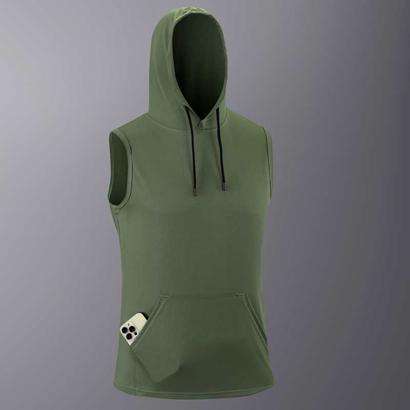 6Pcs Men Sleeveless Hooded Tan - Outdoor Sport Hoodie recension och pris